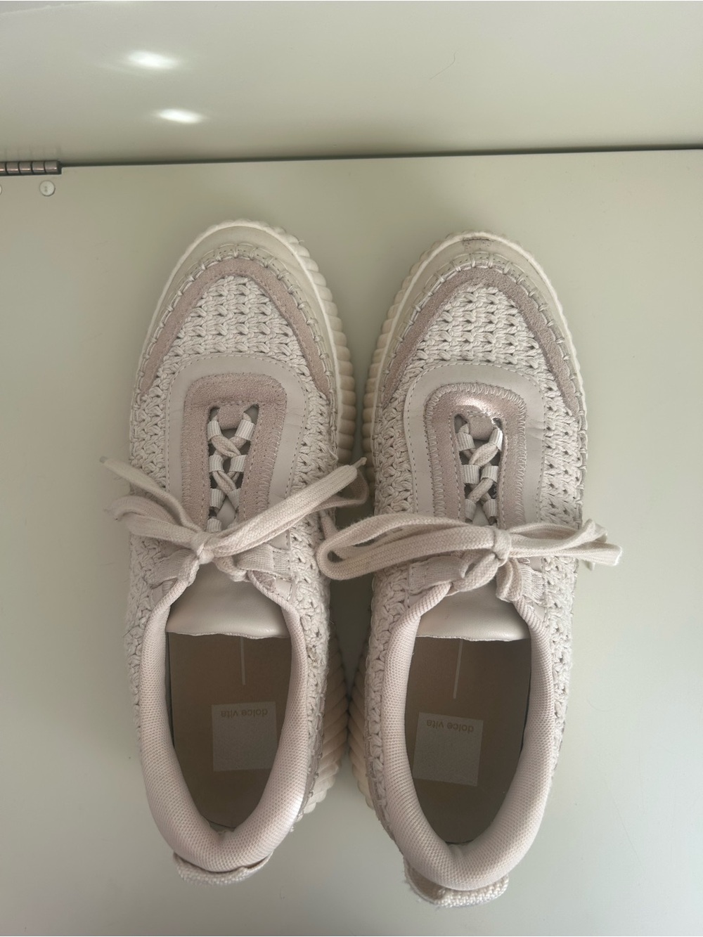 Dolce Vita Cream Woven Platform Sneakers